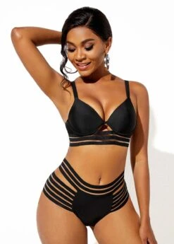 Sheer Mesh High Waisted Bikini Set