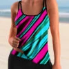 Colorful Striped Spaghetti Strap Tankini Set 1 Colorful Striped Spaghetti Strap Tankini Set -Rosewe Promotion Store 267268 P 1614834127386