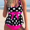 Polka Dot Contrast Bowknot Tankini Set -Rosewe Promotion Store 267608 P 1617266048063
