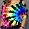 Multicolor Tie Dye Print Plus Size T Shirt 1 Multicolor Tie Dye Print Plus Size T Shirt -Rosewe Promotion Store 268227 P 1618550796609