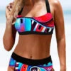 High Waisted Printed Cross Strap Bikini Set -Rosewe Promotion Store 268230 P 1615796142970