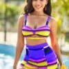 High Waisted Colorful Geometric Print Plus Size Bikini Set -Rosewe Promotion Store 268592 P 1615971196600