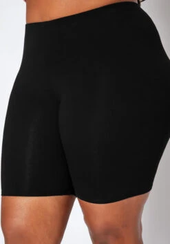 High Waisted Solid Black Swim Shorts -Rosewe Promotion Store 268937 P 1673321120489 1
