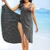Striped Cutout Spaghetti Strap Cover Up -Rosewe Promotion Store 269078 P 1618289268556