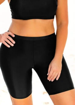 High Waisted Solid Black Swim Shorts -Rosewe Promotion Store 269133 P 1616397655468 1