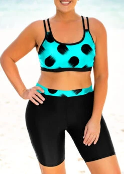 High Waisted Plus Size Polka Dot Bikini Set