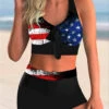 Bowknot American Flag Print High Waist Bikini Set -Rosewe Promotion Store 269301 P 1618192766159
