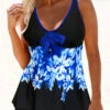 Leaf Print Bowknot Front Tankini Set -Rosewe Promotion Store 269302 P 1617272947434