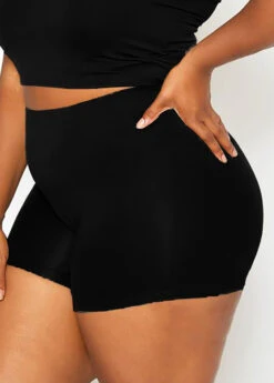 Solid Plus Size High Waist Swim Shorts -Rosewe Promotion Store 269384 P 1616559157953