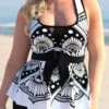 Mesh Stitching Tribal Print Plus Size Tankini Set -Rosewe Promotion Store 269391 P 1616566830382