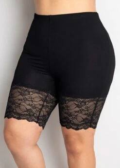 High Waisted Plus Size Lace Stitching Legging