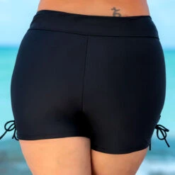 Drawstring High Waist Tie Side Plus Size Swim Shorts -Rosewe Promotion Store 269750 P 16206411951733