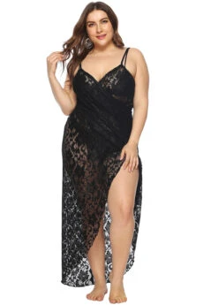 Lace Plus Size Spaghetti Strap Cover Up -Rosewe Promotion Store 269773 P 1617079703868