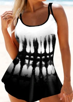 Ombre Tie Dye Print Swimdress And Panty