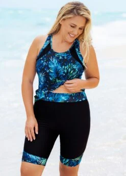 Leaf Print Plus Size High Waisted Tankini Set -Rosewe Promotion Store 271053 P 16203704346443