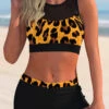 Mid Waist Mesh Stitching Leopard Bikini Set -Rosewe Promotion Store 271090 P 1617956541477