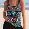 Tribal Print Spaghetti Strap Tankini Set -Rosewe Promotion Store 271093 P 1617956600176