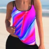 Colorful Print Spaghetti Strap Tankini Set 1 Colorful Print Spaghetti Strap Tankini Set -Rosewe Promotion Store 271256 P 1618220045106