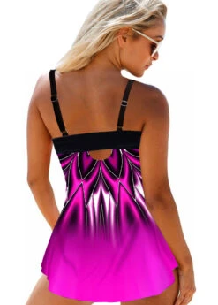 Cross Strap Tribal Print Ombre Swimdress And Panty -Rosewe Promotion Store 271427 P 1618220258437