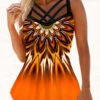 Ombre Tribal Print Cross Strap Swimdress And Panty -Rosewe Promotion Store 271428 P 1618220279477