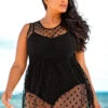 Mesh Stitching Plus Size Solid One Piece Swimwear -Rosewe Promotion Store 271499 P 16183876750140