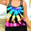 Colorful Plus Size Tie Dye Print Tankini Set -Rosewe Promotion Store 271613 P 1618387060794