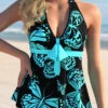 Bowknot Butterfly Print Halter Tankini Set -Rosewe Promotion Store 272474 P 1621401989615