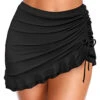 Drawstring Side High Waisted Solid Swim Skirt -Rosewe Promotion Store 272873 P 1623755063845