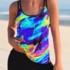 Colorful Printed Mid Waist Tankini Set -Rosewe Promotion Store 273568 P 1619762187717