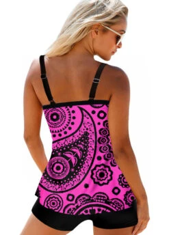 Paisley Print Wide Strap Purple Tankini Set 8 Paisley Print Wide Strap Purple Tankini Set -Rosewe Promotion Store 273606 P 1635490096148