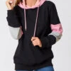 Contrast Drawstring Detail Long Sleeve Hoodie