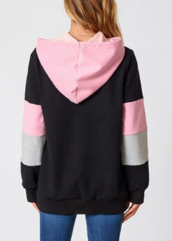 Contrast Drawstring Detail Long Sleeve Hoodie 10 Contrast Drawstring Detail Long Sleeve Hoodie -Rosewe Promotion Store 273636 P 16285121757142