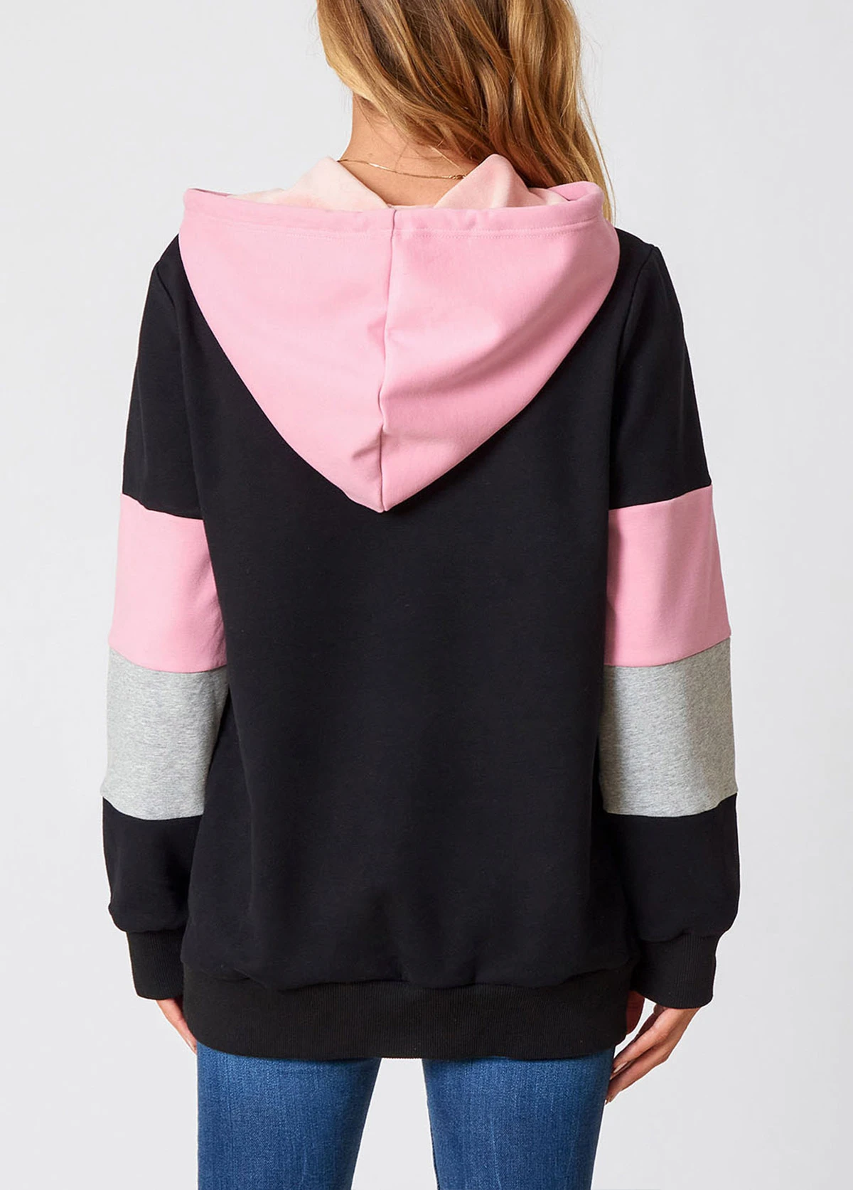 Contrast Drawstring Detail Long Sleeve Hoodie 5 Contrast Drawstring Detail Long Sleeve Hoodie - Image 3