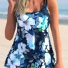 Floral Print Spaghetti Strap Swimdress And Shorts -Rosewe Promotion Store 274140 P 1624933403456