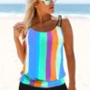 Rainbow Stripe Double Straps Tankini Set -Rosewe Promotion Store 274699 P 1621479687324