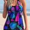 Halter Multi Color Plant Print Tankini Set -Rosewe Promotion Store 274748 P 1621322112800