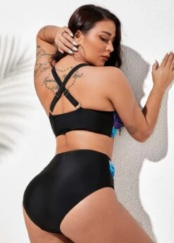 Tribal Print Front Cross High Waisted Bikini Set -Rosewe Promotion Store 275155 P 1628141035699