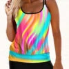 Colorful Printed Double Straps Tankini Set -Rosewe Promotion Store 275252 P 1621907803045