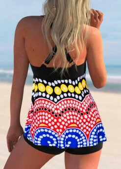 Multi Color Criss Cross Back Polka Dot Tankini Set 6 Multi Color Criss Cross Back Polka Dot Tankini Set -Rosewe Promotion Store 275729 P 1622165827796
