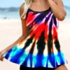 Tie Dye Print Colorful Spaghetti Strap Tankini Set -Rosewe Promotion Store 276392 P 1622790724912