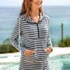 Striped Long Sleeve Quarter Zip Hoodie 2 Striped Long Sleeve Quarter Zip Hoodie -Rosewe Promotion Store 276605 P 16282121412040