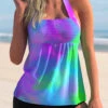 Halter Tie Dye Smocked Tankini Set 2 Halter Tie Dye Smocked Tankini Set -Rosewe Promotion Store 276748 P 1623205949880