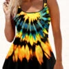 Tie Dye Print Multi Color Tankini Set -Rosewe Promotion Store 277096 P 1623385497095