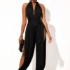 Side Slit Sleeveless Belted Solid Jumpsuit -Rosewe Promotion Store 277544 P 1624869564087