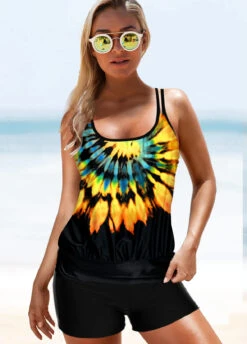 Multi Color Tie Dye Print Tankini Set -Rosewe Promotion Store 277812 P 1624331118676