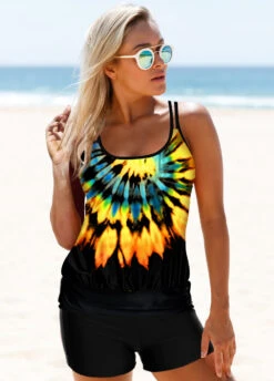 Multi Color Tie Dye Print Tankini Set -Rosewe Promotion Store 277812 P 1624331118757