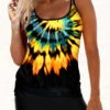 Multi Color Tie Dye Print Tankini Set -Rosewe Promotion Store 277812 P 1624331118880