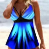 Ombre Asymmetric Hem Colorful Swimdress And Panty -Rosewe Promotion Store 277946 P 1624502780925