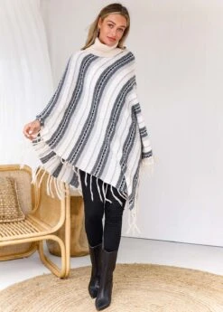 Stripe Print Tassel Long Sleeve Turtleneck Sweater 8 Stripe Print Tassel Long Sleeve Turtleneck Sweater -Rosewe Promotion Store 278262 P 16291147728562