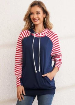 Long Sleeve Drawstring Kangaroo Pocket Hoodie